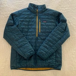 *Like New* Patagonia Men’s Nano Puff Pullover 1/4 Zip Size Large Teal/Gold
